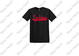 Luckbox hall of fame. Black with Red Lettering
